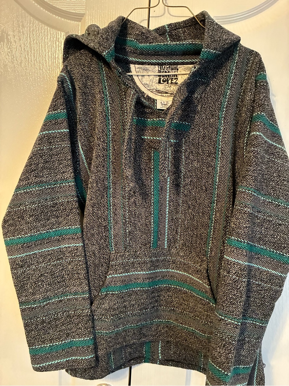 Senor Lopez Baja Hoodie with Teal Stripes